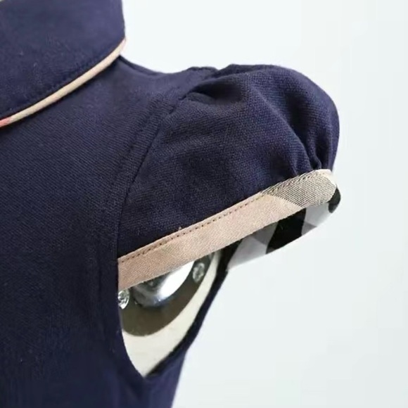 NWT Girl’s Preppy Peter Pan Collar Short Sleeve Designer Style Children’s Dress - Picture 5 of 9